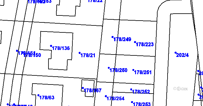 Parcela st. 178/13 v KÚ Ivanovice, Katastrální mapa