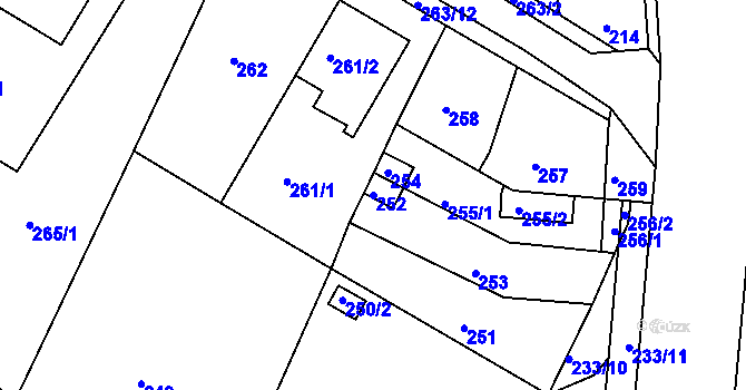 Parcela st. 252 v KÚ Ivanovice, Katastrální mapa