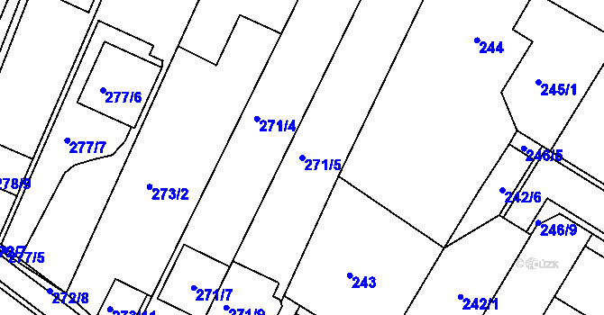 Parcela st. 271/5 v KÚ Ivanovice, Katastrální mapa