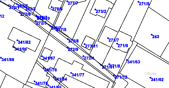 Parcela st. 273/11 v KÚ Ivanovice, Katastrální mapa