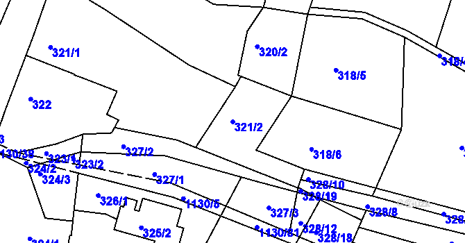 Parcela st. 321/2 v KÚ Ivanovice, Katastrální mapa