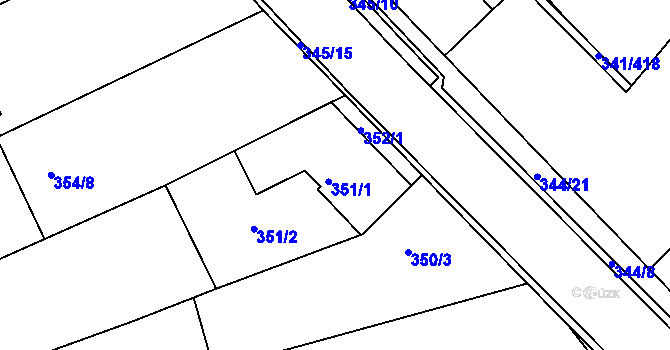 Parcela st. 351 v KÚ Ivanovice, Katastrální mapa