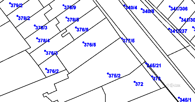Parcela st. 376/4 v KÚ Ivanovice, Katastrální mapa