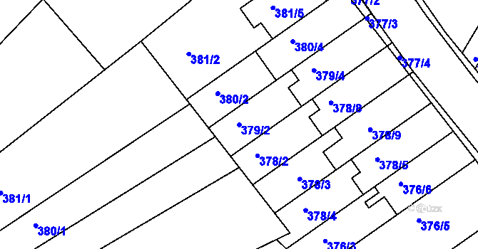 Parcela st. 379/2 v KÚ Ivanovice, Katastrální mapa