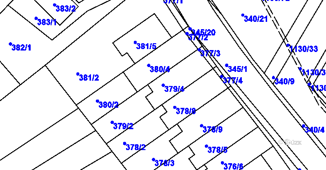 Parcela st. 379/4 v KÚ Ivanovice, Katastrální mapa