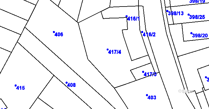 Parcela st. 417 v KÚ Ivanovice, Katastrální mapa
