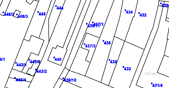Parcela st. 437/3 v KÚ Ivanovice, Katastrální mapa