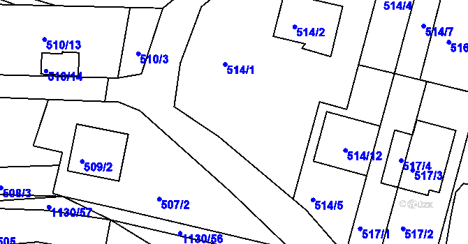 Parcela st. 514/3 v KÚ Ivanovice, Katastrální mapa