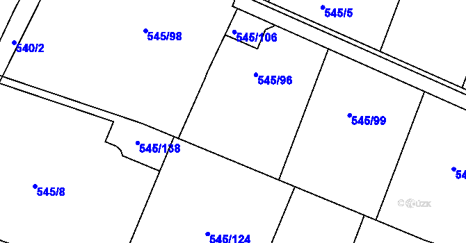 Parcela st. 545/3 v KÚ Ivanovice, Katastrální mapa