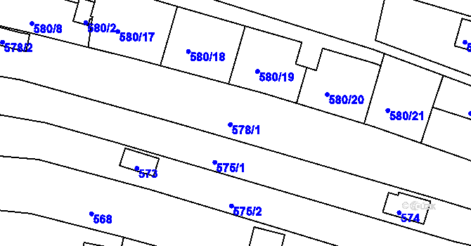 Parcela st. 578 v KÚ Ivanovice, Katastrální mapa