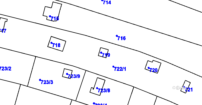 Parcela st. 719 v KÚ Ivanovice, Katastrální mapa