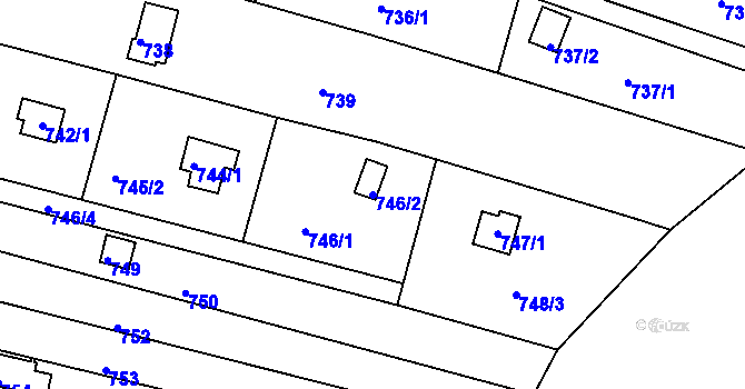 Parcela st. 746/2 v KÚ Ivanovice, Katastrální mapa