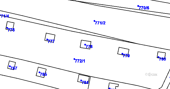 Parcela st. 778 v KÚ Ivanovice, Katastrální mapa