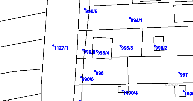 Parcela st. 995/4 v KÚ Ivanovice, Katastrální mapa