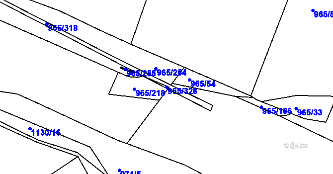 Parcela st. 965/328 v KÚ Ivanovice, Katastrální mapa