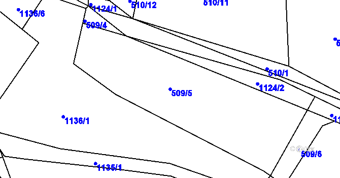 Parcela st. 509/5 v KÚ Ivanovice, Katastrální mapa