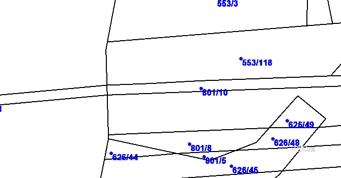 Parcela st. 804/9 v KÚ Ivanovice, Katastrální mapa