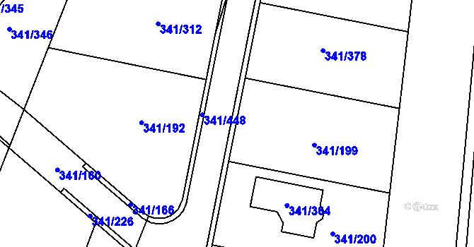Parcela st. 341/245 v KÚ Ivanovice, Katastrální mapa