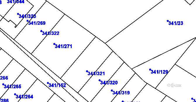 Parcela st. 341/273 v KÚ Ivanovice, Katastrální mapa