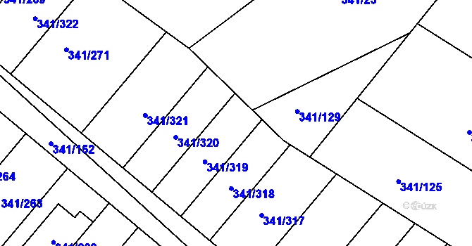 Parcela st. 341/275 v KÚ Ivanovice, Katastrální mapa