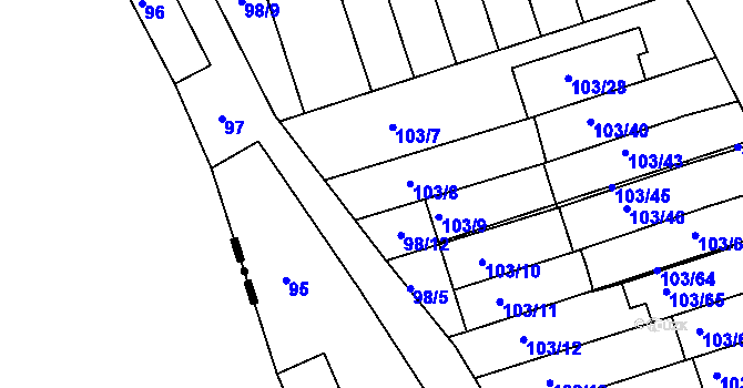 Parcela st. 98/11 v KÚ Ivanovice, Katastrální mapa