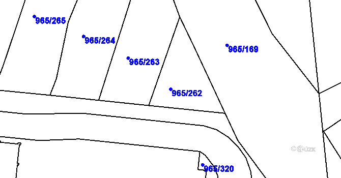 Parcela st. 965/262 v KÚ Ivanovice, Katastrální mapa
