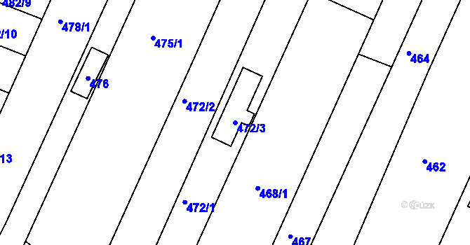 Parcela st. 472/3 v KÚ Ivanovice, Katastrální mapa