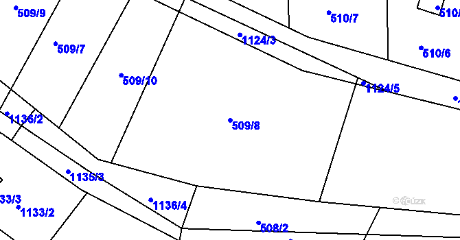 Parcela st. 509/8 v KÚ Ivanovice, Katastrální mapa