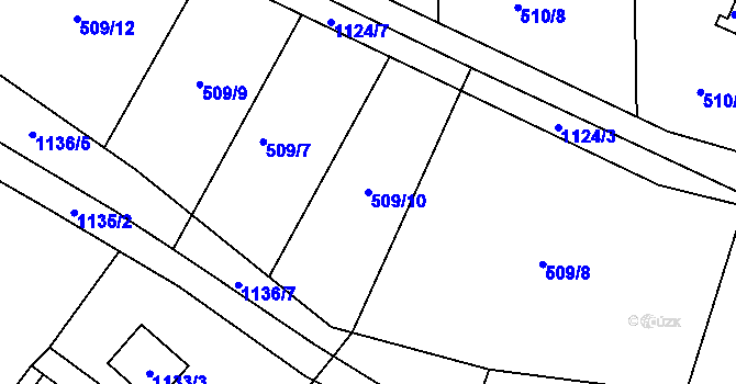 Parcela st. 509/10 v KÚ Ivanovice, Katastrální mapa