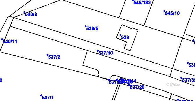 Parcela st. 537/10 v KÚ Ivanovice, Katastrální mapa