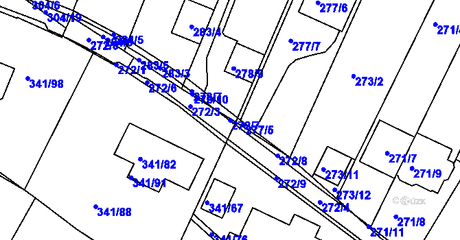 Parcela st. 272/7 v KÚ Ivanovice, Katastrální mapa
