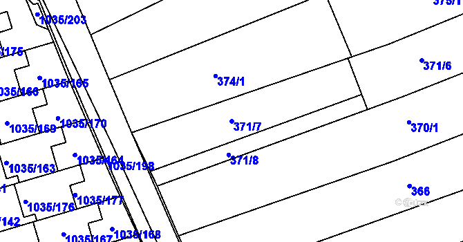 Parcela st. 371/7 v KÚ Ivanovice, Katastrální mapa