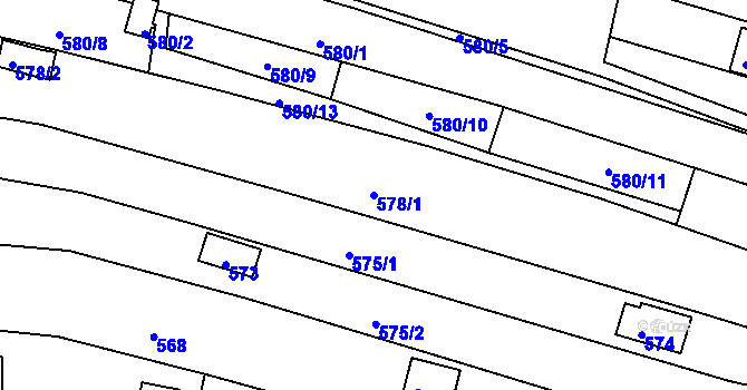 Parcela st. 578/1 v KÚ Ivanovice, Katastrální mapa