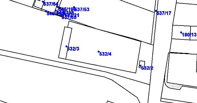 Parcela st. 532/4 v KÚ Ivanovice, Katastrální mapa