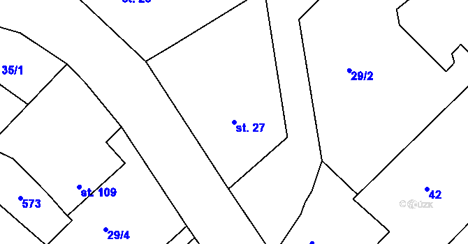 Parcela st. 27 v KÚ Jabkenice, Katastrální mapa