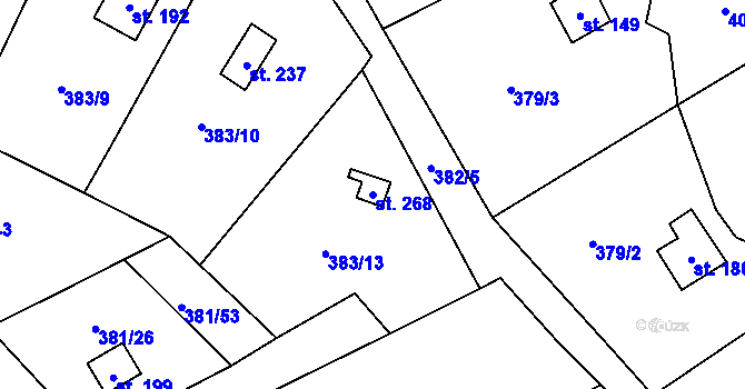 Parcela st. 268 v KÚ Jabkenice, Katastrální mapa