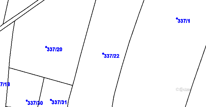Parcela st. 337/22 v KÚ Jabkenice, Katastrální mapa