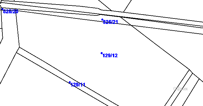 Parcela st. 129/12 v KÚ Jabkenice, Katastrální mapa