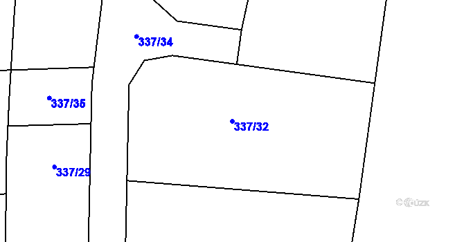 Parcela st. 337/32 v KÚ Jabkenice, Katastrální mapa