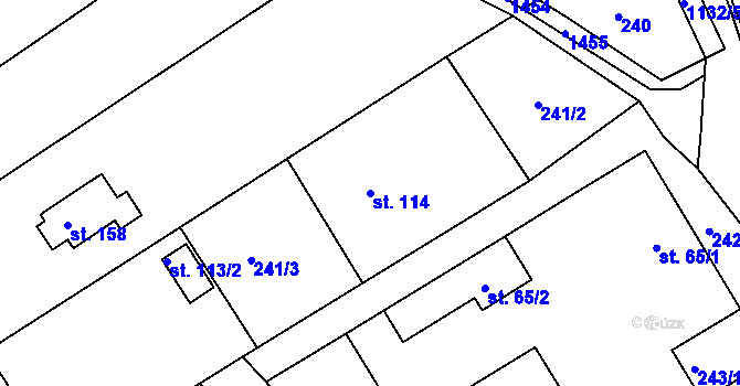 Parcela st. 114 v KÚ Jabloňany, Katastrální mapa
