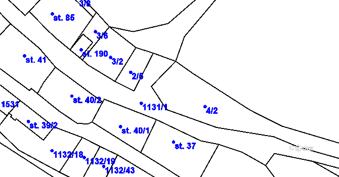Parcela st. 4/1 v KÚ Jabloňany, Katastrální mapa