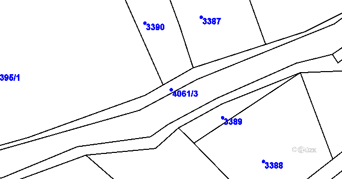 Parcela st. 4061/3 v KÚ Buřany, Katastrální mapa