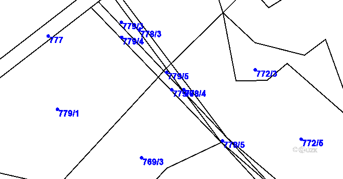 Parcela st. 779/6 v KÚ Buřany, Katastrální mapa