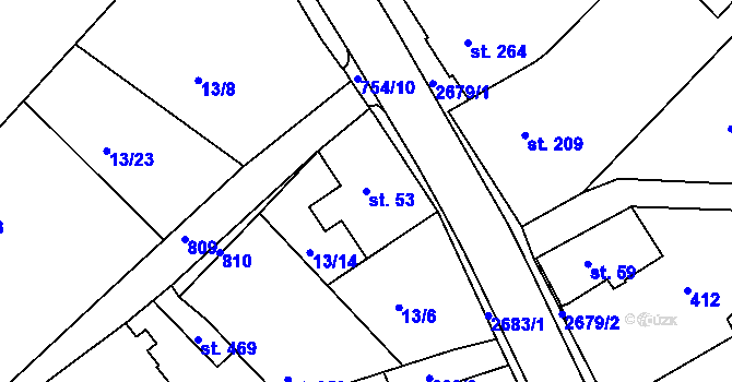 Parcela st. 53 v KÚ Jablonec nad Jizerou, Katastrální mapa