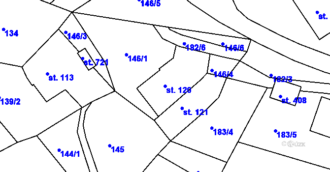 Parcela st. 120 v KÚ Jablonec nad Jizerou, Katastrální mapa
