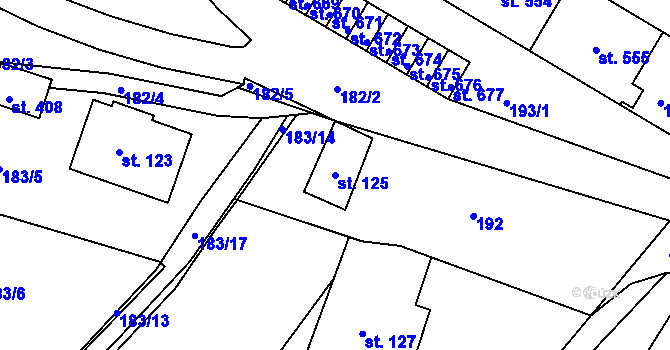 Parcela st. 125 v KÚ Jablonec nad Jizerou, Katastrální mapa