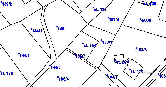 Parcela st. 154 v KÚ Jablonec nad Jizerou, Katastrální mapa