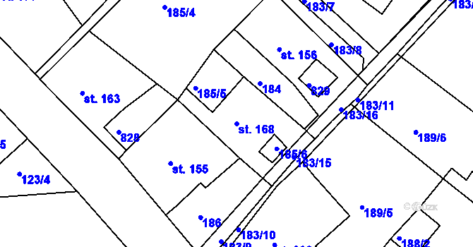 Parcela st. 168 v KÚ Jablonec nad Jizerou, Katastrální mapa