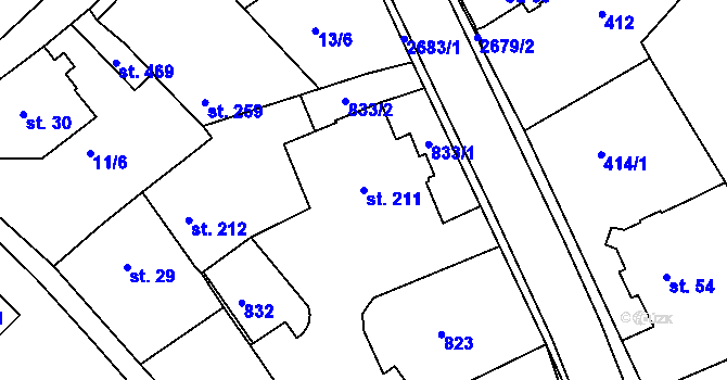Parcela st. 211 v KÚ Jablonec nad Jizerou, Katastrální mapa