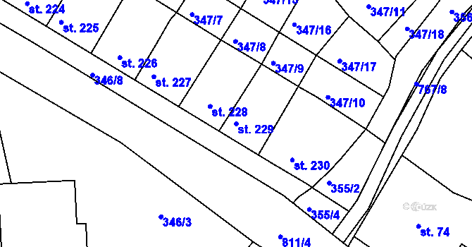 Parcela st. 229 v KÚ Jablonec nad Jizerou, Katastrální mapa